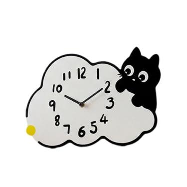 Imagem de Fenteer Relógio de parede fofo com gatinho, decorativo e adorável, perfeito para sala de estar, quarto ou quarto infantil, 20cm