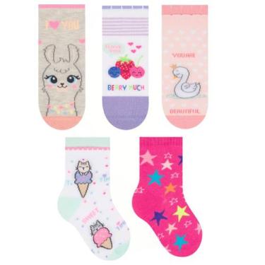 Imagem de Kit 9 pares de meias Infantil Selene Algodão Menina Diversas Estampas 