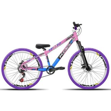Imagem de Bicicleta aro 26 KOG Freeride Kit Single Pneus Flame, Rosa, Azul 4