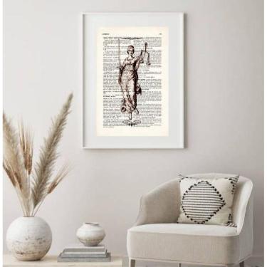 Imagem de Quadro Decorativo Deusa Da Justiça Vintage - 60X48Cm