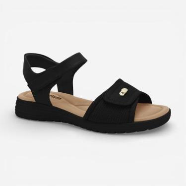 Imagem de Sandália Rasteira Comfortflex Preta, Preto, 35