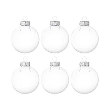 Imagem de Bolas De Natal Transparentes 6 Peças 6/8cm Enchíveis Para Árvores De N
