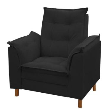 Imagem de Poltrona Isa Escritório Consultório Recepção Suede Preto - Mabe Magazine