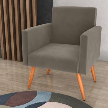 Imagem de Poltrona Para Decoração Sara Veludo Cappuccino