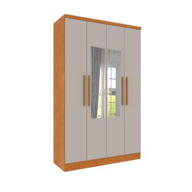 Imagem de Roupeiro Amsterdam Com Espelho 4 Portas Tcil Cinamomo-off