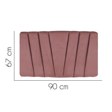 Imagem de Painel Cabeceira Estofada Bélgica 90cm Cama Box Solteiro Veludo Rose- Mabe Magazine