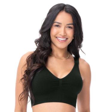 Imagem de Top Jacquard com Bojo Removível sem Costura Preto - Zee Rucci, P