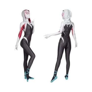 Imagem de Fantasia De Halloween Estilo 3D Da Garota Aranha Branca Gwen, Macacão 