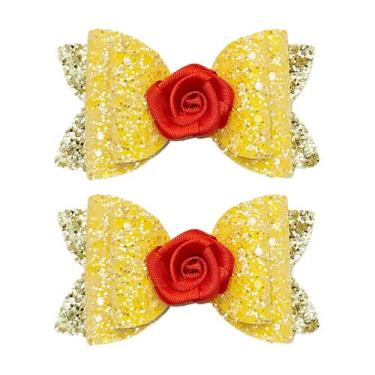 Imagem de Clipes de laço de cabelo Deufelix Princess Rose Yellow Halloween