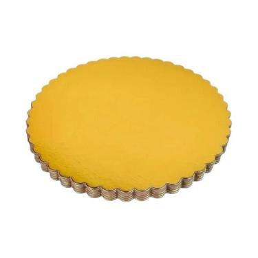 Imagem de Bases Douradas Para Bolo Com Anéis De 8 E 10 Polegadas, Suporte De Pap