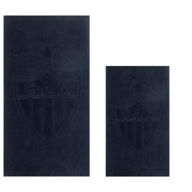 Imagem de Kit Toalha de Banho e Rosto Aveludada Jacquard de Time Atlético Mineir
