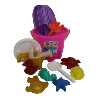 Imagem de Baldinho De Praia 12 Peças Infantil Sortido Tamanho 06 - Rei do Balde