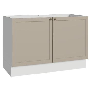 Imagem de Balcão Gabinete de Pia 120 cm (Sem Tampo) Branco/Crema Vik Madesa, Bra