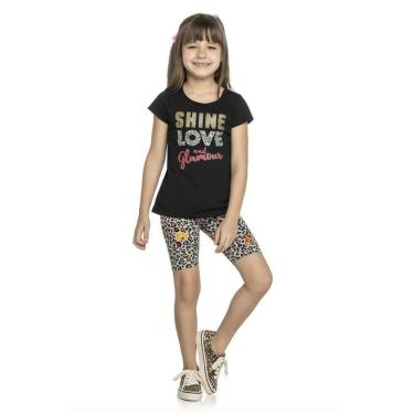 Imagem de Conjunto Infantil Menina Elian Shine Love Preto-Feminino