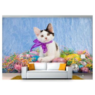 Imagem de Papel De Parede Animais Gato Brinquedos 3D Anm103