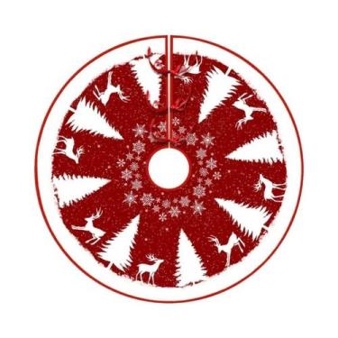 Imagem de Tapete Grande Para Árvore De Natal 90/120cm Com Decoração De Papai Noe