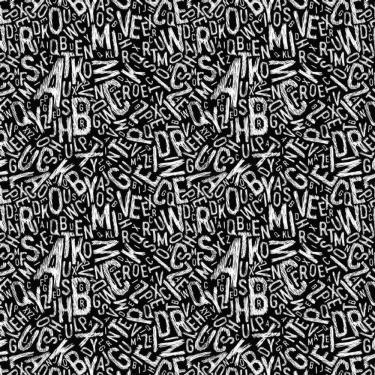 Imagem de Papel Parede Preto Adesivo Alfabeto Misturado Decorativo
