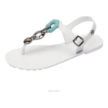 Imagem de Sandália Rasteira Feminino Salomé Geometric Miss Miss Confortável ref 