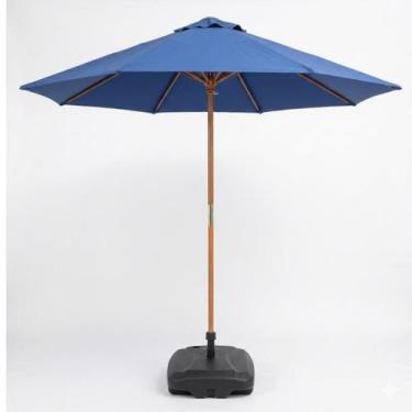Imagem de Ombrelone central em madeira com base importway 3,00m azul