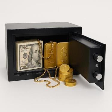 Imagem de Cofre Digital Segurança Dinheiro Arma Senha Preto Medio - JHAMBA