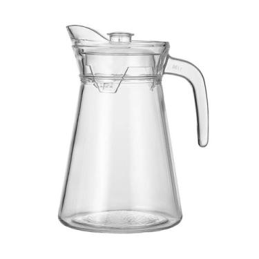 Imagem de Jarra Vidro 1,5 L Tampa Suco Água Transparente Resistente - sem marca