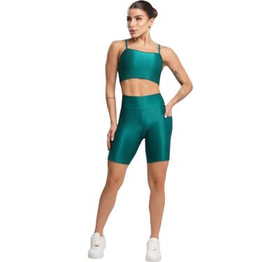 Imagem de Conjunto Fitness Top e Bermuda Com Bolso Serra e Mar Roupa Para Academia Treino Feminina Musculação-Feminino