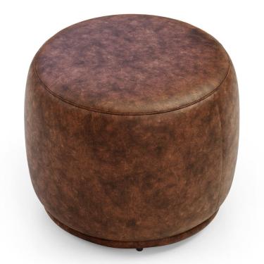 Imagem de Puff Decorativo Orgânico Living Molly Redondo Couríssimo Whisky - Abmaza