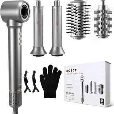 Imagem de SIGBOT Modeladores de cabelo 5 em 1, escova potente para secador de cabelo e vários mod...