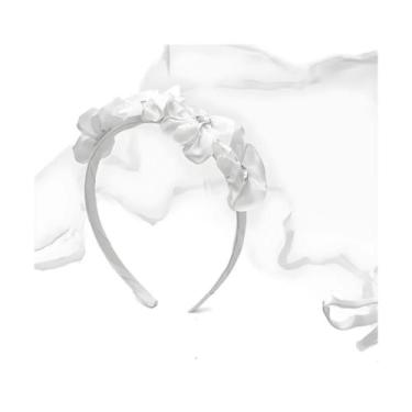 Imagem de Tiara Com Flores E Véu De Tule Branco Adulto Para Fantasias - Piffer