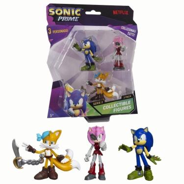Imagem de Kit 3 Bonecos Col 6,5cm Tails Pirata, Rusty Rose, Sonic