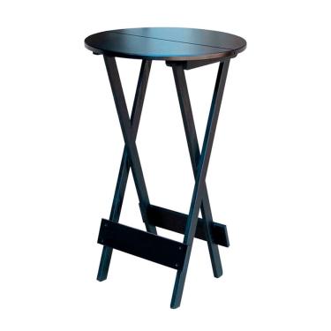 Imagem de Mesa Bistrô de Madeira Dobrável Quadrada para Bar Restaurante e Área de Lazer Gourmet - Preto