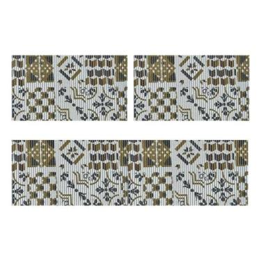 Imagem de Conjunto 3 Tapetes Cozinha Banheiro Compacto Passadeira Duna - Tokdeca