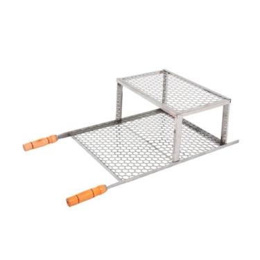 Imagem de Grelha P/ Churrasco Inox Com Descanso - Acinox, 40x50