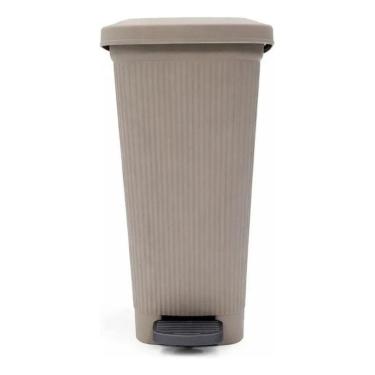 Imagem de Lixeira Slim c/ Pedal 20L Cinza Palha 1316 - Usual Plastic