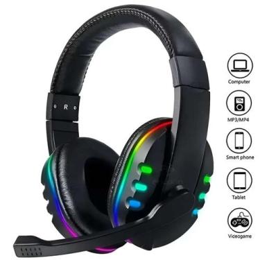 Imagem de Headset Gamer Led Vermelho Preto Pronta Entrega - Atena