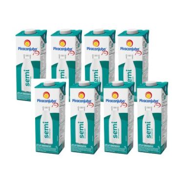 Imagem de Leite Semidesnatado Piracanjuba Kit c/ 8 Unidades