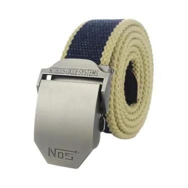 Imagem de Cinto De Lona Preto Para Homens Com Fivela De Metal De Luxo, Cinto Tát