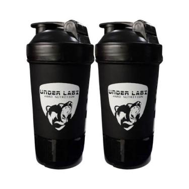 Imagem de Kit 2X Coqueteleira Duas Doses - 500ml Preta - Under Labz
