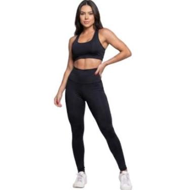Imagem de Calça Legging Cós Alto Lisa Bella Fiore Roupa Para Academia Treino Moda Fitness Feminin...