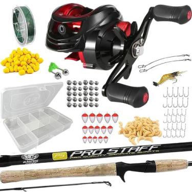Imagem de Kit Pesca Piapara Carretilha 19 Rol Vara Staff Linha Estojo - CMIK, Es