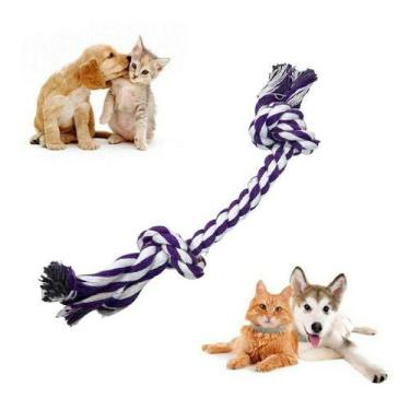 Imagem de Brinquedo Pet Para Cães Cachorros Osso De Corda Mordedor Interativo Pe