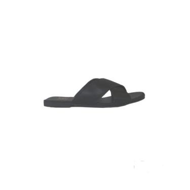 Imagem de Sandália Rasteira Slide Rasteirinha Preta Chinelo Cruzado - QR Shoes, 