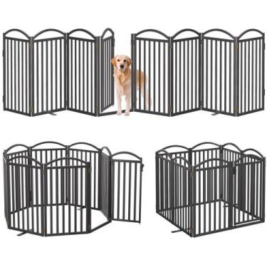 Imagem de Portão de metal independente para cães Malier, dobrável, 8 painéis, 40