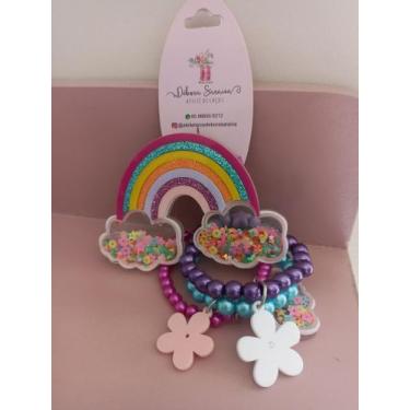 Imagem de Kit pulseiras +fivela com biscuit - ateliedeborasaraiva, Amarelo