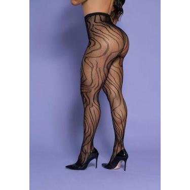 Imagem de MEIA CALÇA TRANSPARENTE COM DESENHO Y4002 - Yaffa Lingerie