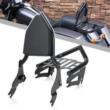 Imagem de Kit de suporte traseiro com encosto para motocicleta e bagageiro Aferr