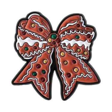 Imagem de Broches De Natal Em Esmalte Com Tema De Biscoitos De Gengibre E Laços 