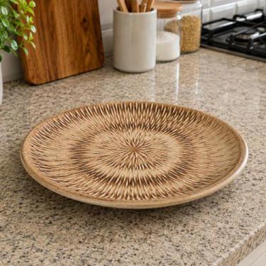 Imagem de Bandeja Fruteira Travessa Centro Mesa Enfeite Rustico 30cm - Genérico,