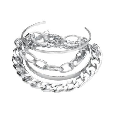 Imagem de Conjunto De Pulseiras De Corrente De Metal Dourado Boêmio Para Mulhere