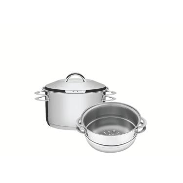 Imagem de Jogo de Cozi-vapore Solar Cozimento em Aço Inox Fundo Triplo com Tampa com Saída de Vapor para Fogão Inox Tramontina 2
